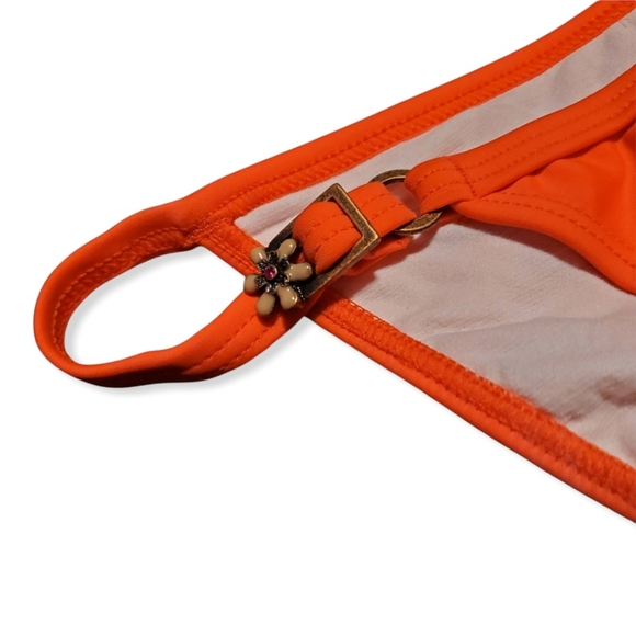 Cia Maritima NWT Orange Bikini Jeweled Bottom L - Picture 2 of 14